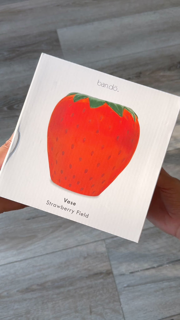 unboxing the strawberry vase