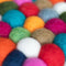 up close of colorful poms