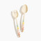 set of 2 serving utensils with colorful line print