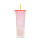 24 oz color changing tumbler with white 'happy to be here' on the front