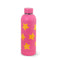 hot pink stainless steel water bottle with all over yellow star print